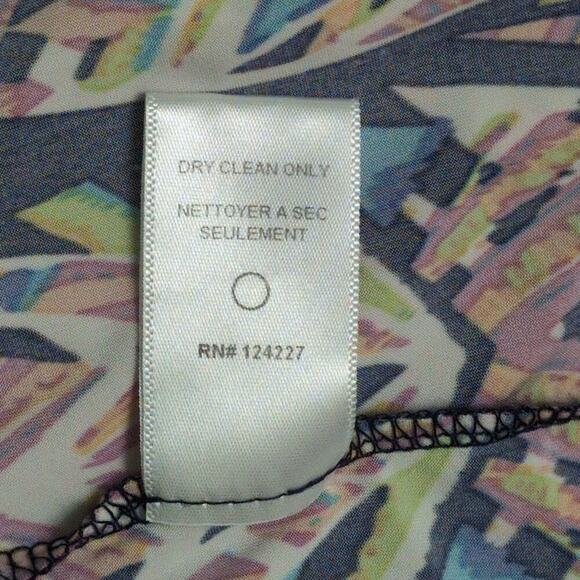 TBags Los Angeles Multi Color One Shoulder Maxi Dress Abstract Print Cutout XS - Picture 8 of 9